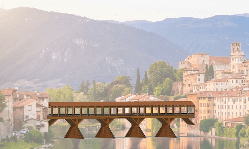 Bassano del Grappa - poonte vecchio in 3D - SketchUp